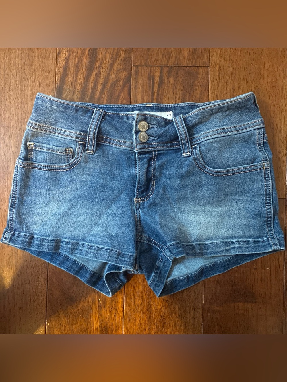 Hollister Women's Blue Denim Short Shorts